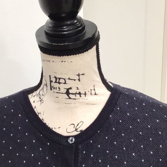 🆕 LIZ CLAIBORNE “Greener Pastures” Stripes & Dots Short Cardigan Button Down - Picture 2 of 12